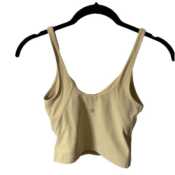 Lululemon Womens 2 Align Tank Top Light Support Vneck Bra Tank Yellow Green - Picture 5 of 6